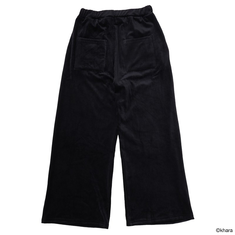 RADIO EVA A344 EVA-01 Flower Embroidery Corduroy Pants/BLACK BLACK Small