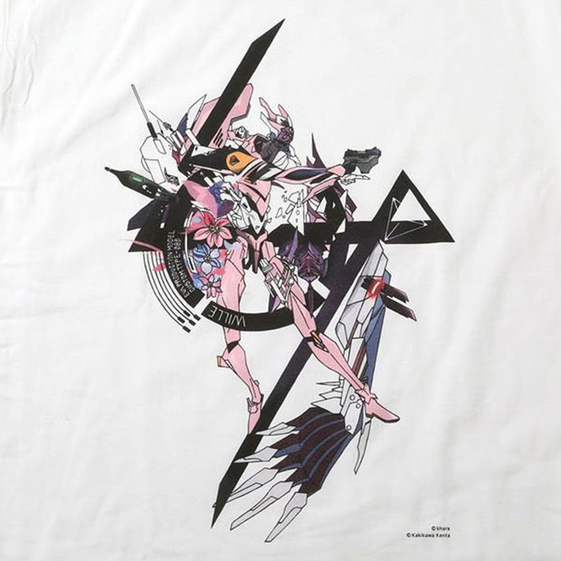 RADIO EVA A303 Abstract EVANGELION T-Shirt β(KENTA KAKIKAWA)/WHITE(EVA-08) WHITE(EVA-08) M