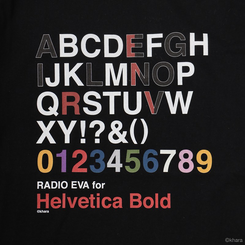 RADIO EVA A358 Helvetica T-Shirt α/BLACK BLACK M