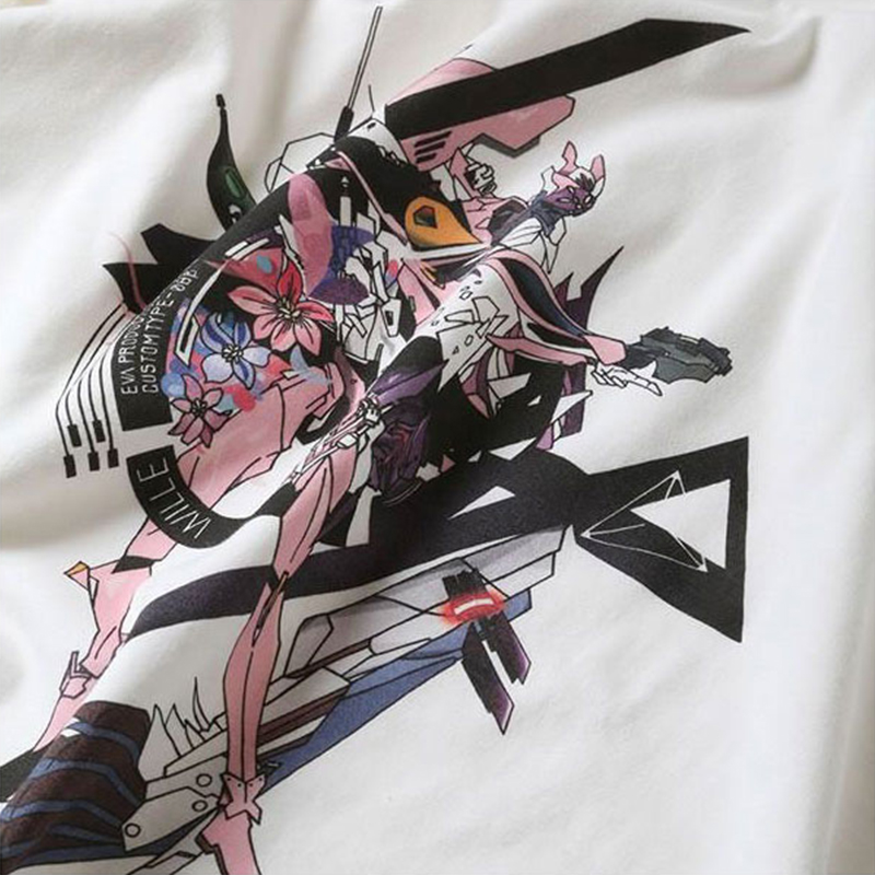 RADIO EVA A303 Abstract EVANGELION T-Shirt β(KENTA KAKIKAWA)/WHITE(EVA-08) WHITE(EVA-08) M