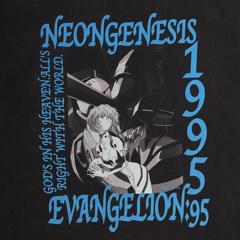 【EVANGELION:95】0070 T-Shirt/BLACK BLACK S