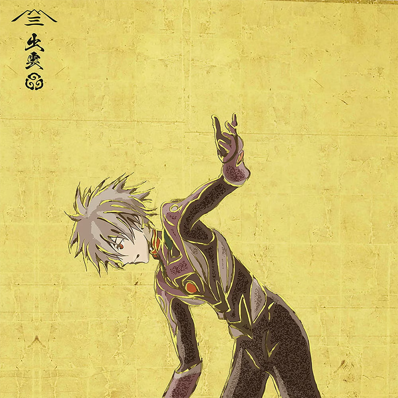 【受注生産品】エヴァ浮世絵屏風「EVANGELION風神雷神図屏風」風神図:Mark.06/カヲル(版三)