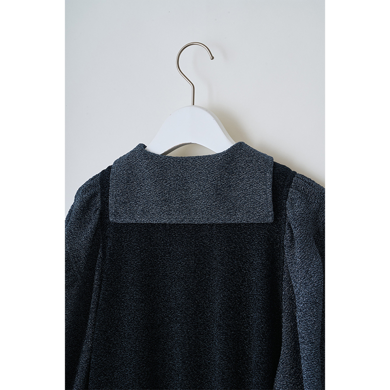 【RADIO EVA"THE 30"】C017 Half Zip Shiny Blouse by naokitomizuka/NAVY NAVY 34