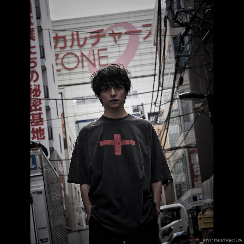 【EVANGELION:95】0066 T-Shirt/BLACK BLACK S