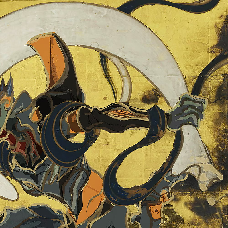 【受注生産品】エヴァ浮世絵屏風「EVANGELION風神雷神図屏風」風神図:Mark.06/カヲル(版三)