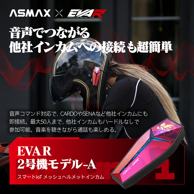 【ASMAX x EVA RACING】Future 1 インカム EVA R 初号機-B パープル/グリーン(カスタムジャパン)