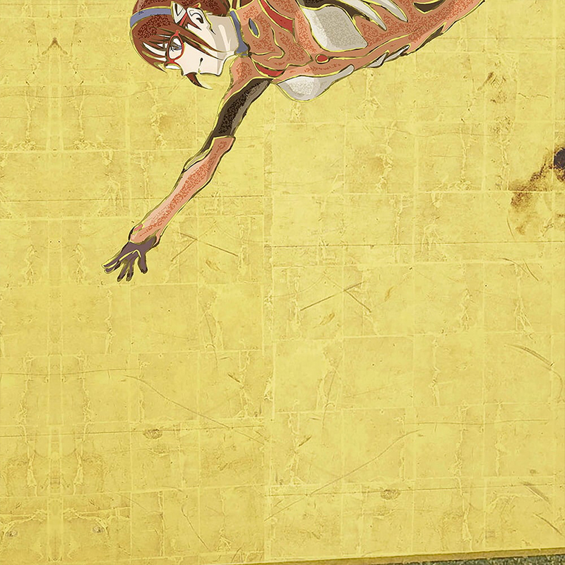 【受注生産品】エヴァ浮世絵屏風「EVANGELION風神雷神図屏風」風神図:8号機/マリ(版三)