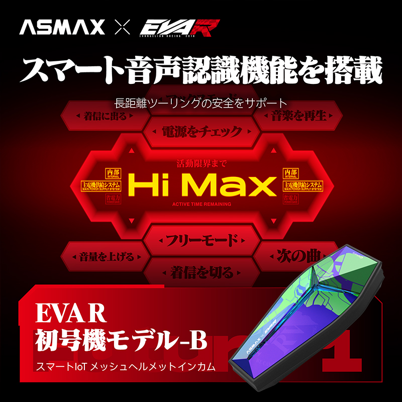 【ASMAX x EVA RACING】Future 1 インカム EVA R 初号機-A パープル(カスタムジャパン)