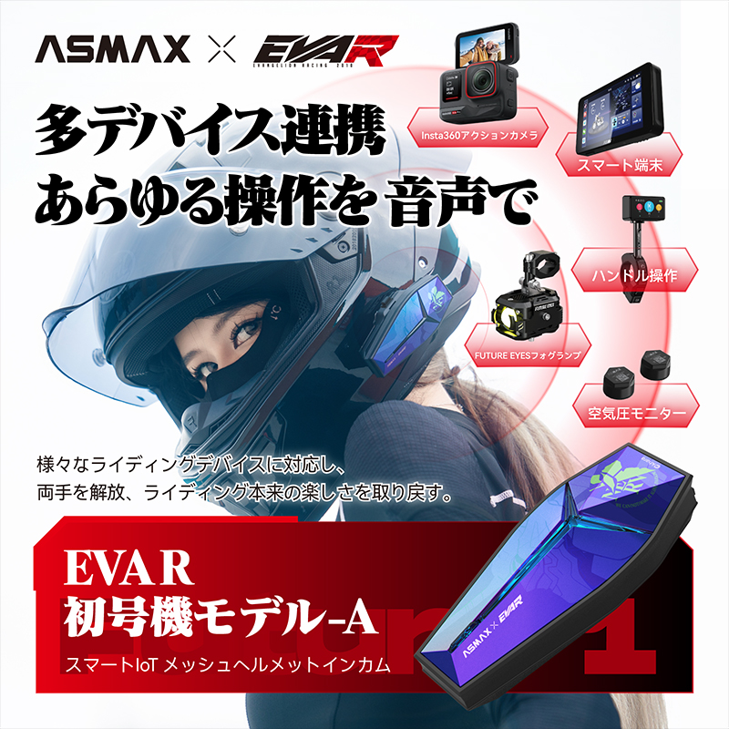 【ASMAX x EVA RACING】Future 1 インカム EVA R 初号機-A パープル(カスタムジャパン)