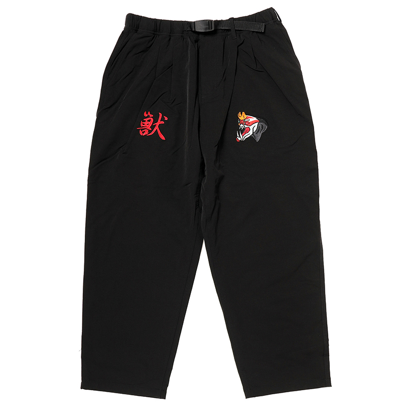 RADIO EVA A081 THE BEAST EMBROIDERY Tapered Pants/BLACK BLACK M