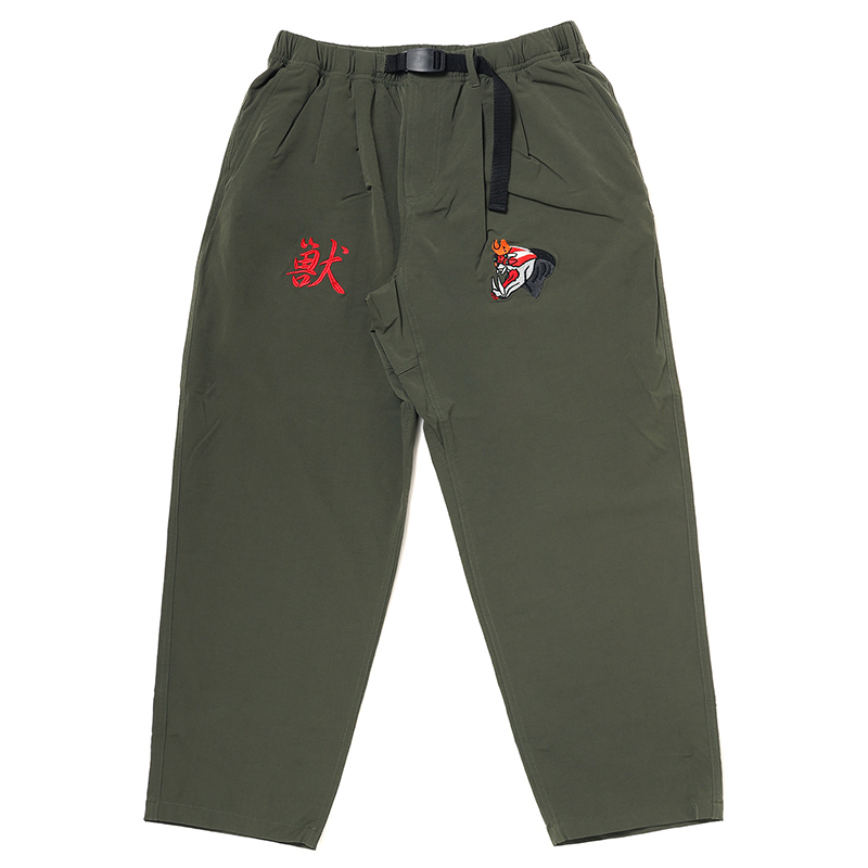 RADIO EVA A081 THE BEAST EMBROIDERY Tapered Pants/OLIVE OLIVE M