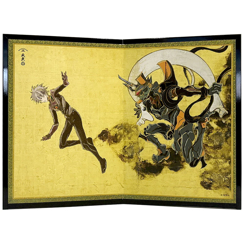 【受注生産品】エヴァ浮世絵屏風「EVANGELION風神雷神図屏風」風神図:Mark.06/カヲル(版三)