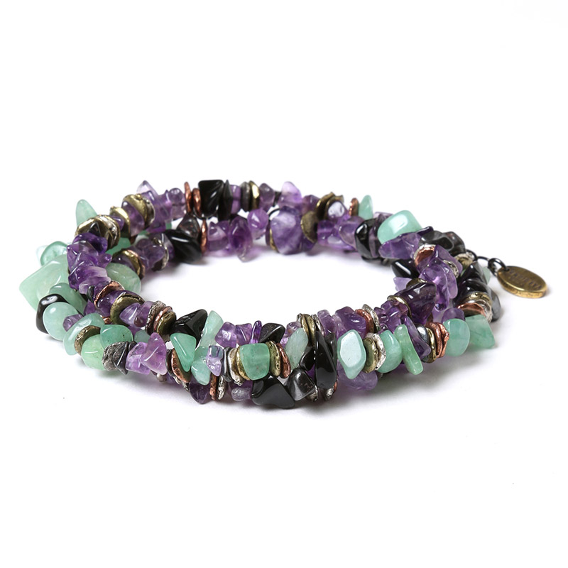 RADIO EVA 312 Pebble ＆ Metal Chip's Beads Cord （VIVIFY）/パープル（初号機）