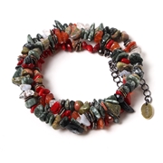 RADIO EVA 312 Pebble ＆ Metal Chip's Beads Cord （VIVIFY）/グリーン×レッド（新2号機α）