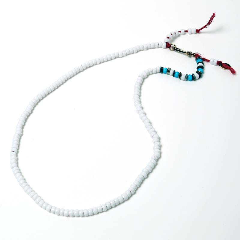 RADIO EVA 558 EVANGELION Hemp Code & Beads Bracelet/Necklace (VIVIFY)/ホワイト（レイ）