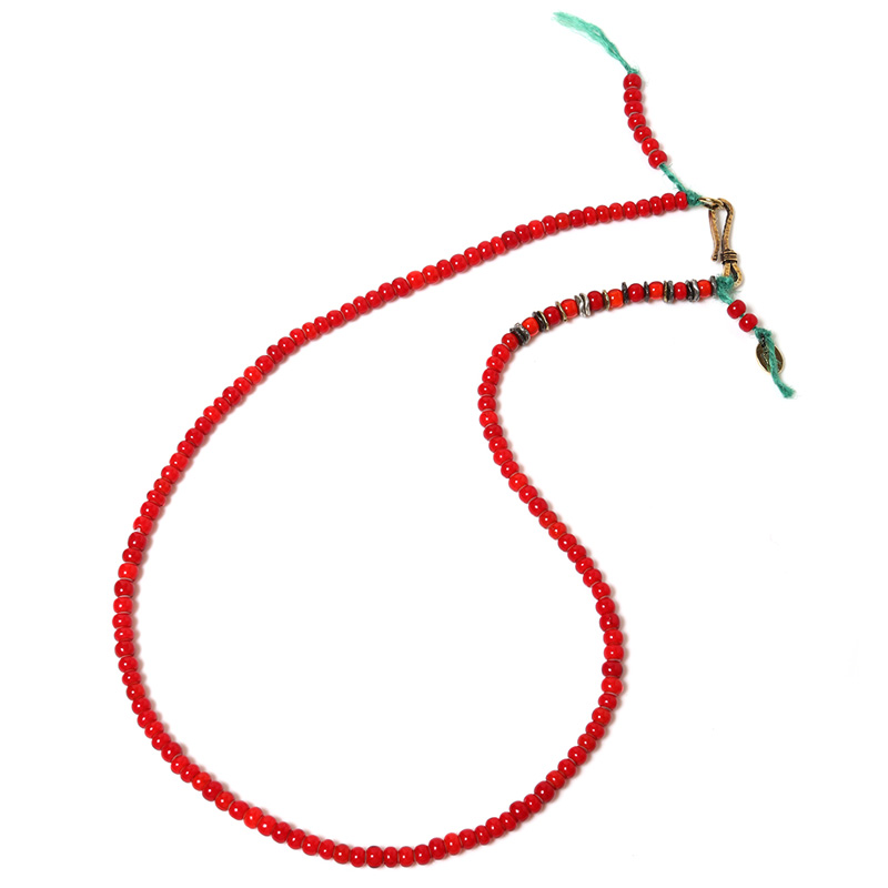 RADIO EVA 558 EVANGELION Hemp Code & Beads Bracelet/Necklace (VIVIFY)/レッド（アスカ）