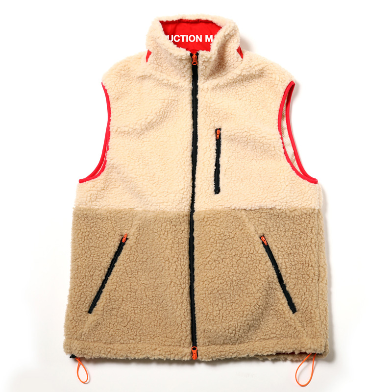 RADIO EVA 747 EVANGELION BOA VEST/WHITE×BEIGE（EVA-02）