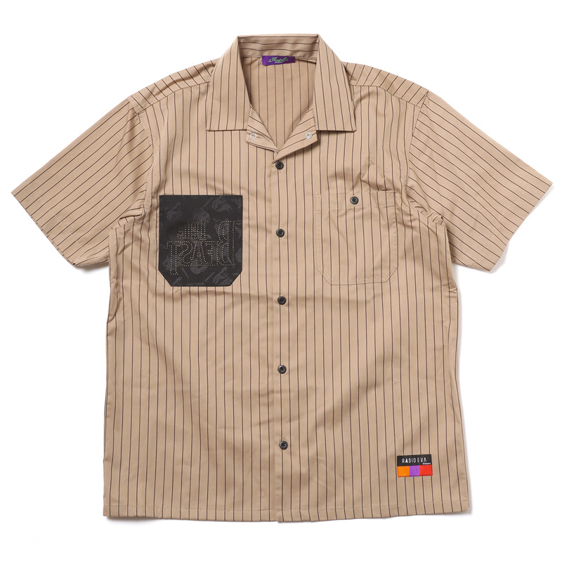 RADIO EVA 815 THE BEAST STRIPE WORK SHIRT/BEIGE