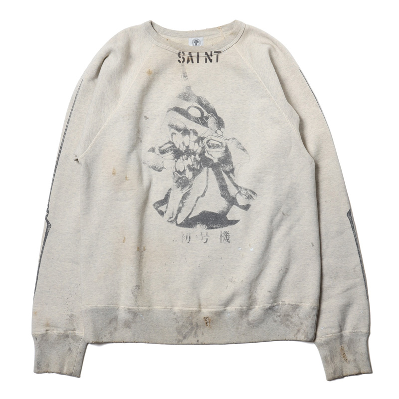 RADIO EVA 809 EVA-01 RAGLAN SWEAT SHIRT by (C)SAINT Mxxxxxx/GRAY
