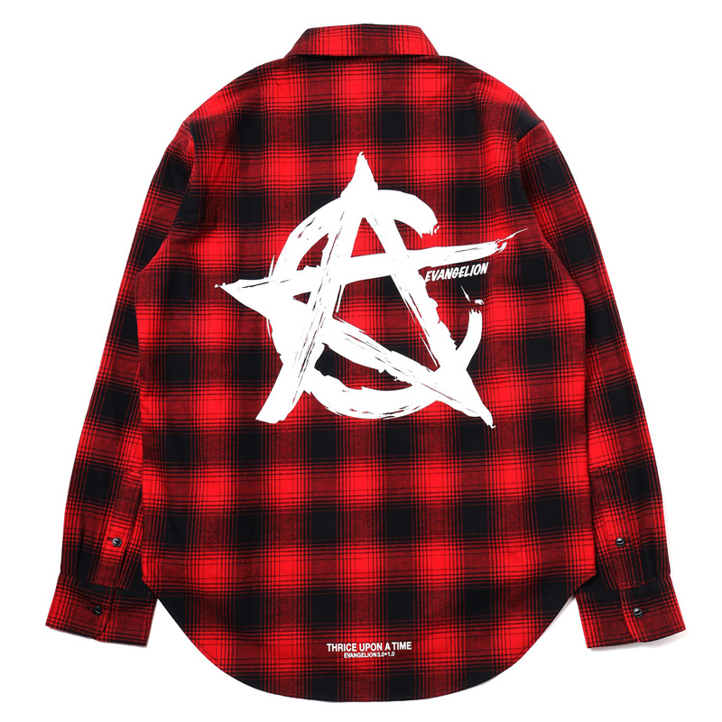 RADIO EVA 885 CIRCLE EVA FLANNEL CHECK SHIRTS/RED