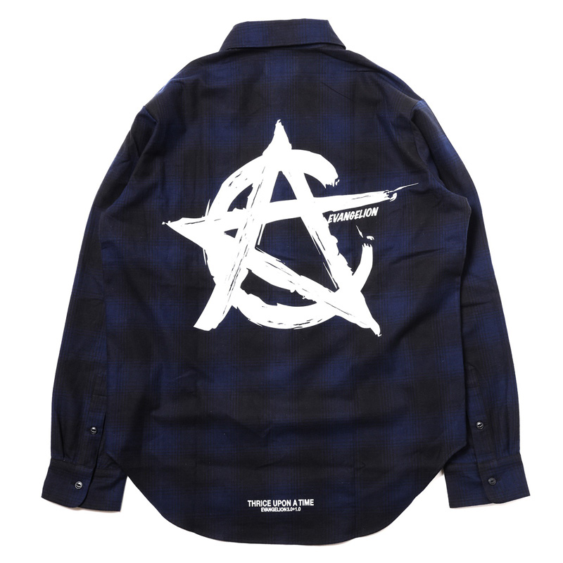 RADIO EVA 885 CIRCLE EVA FLANNEL CHECK SHIRTS/NAVY