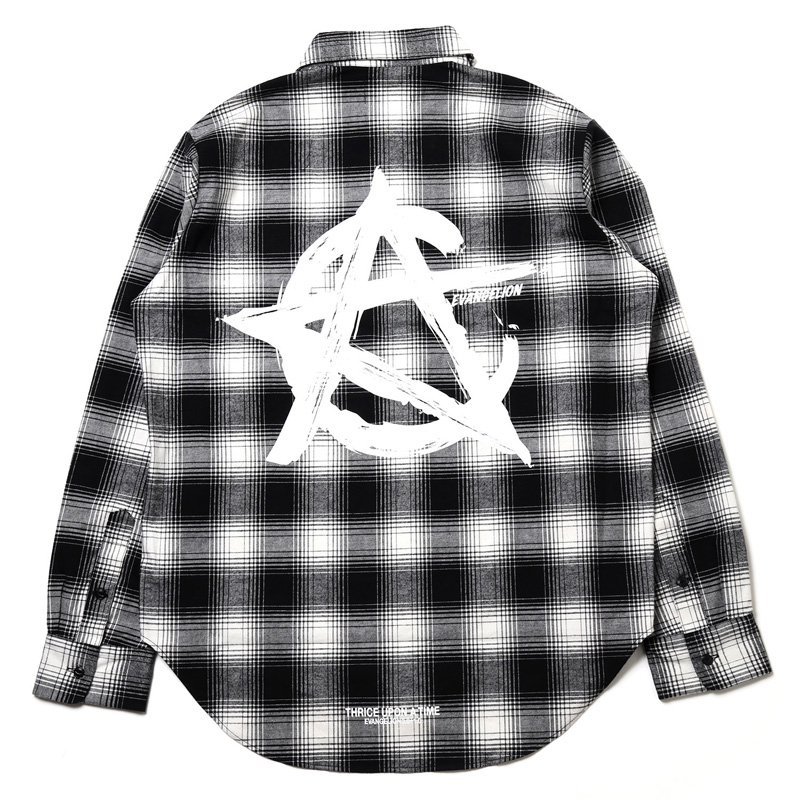 RADIO EVA 885 CIRCLE EVA FLANNEL CHECK SHIRTS/WHITE