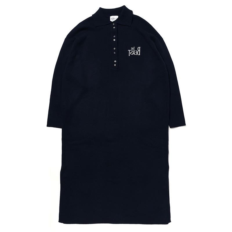 【FLOWER by RADIO EVA 060】 THE BEAST Embroidery Maxi Dress/NAVY