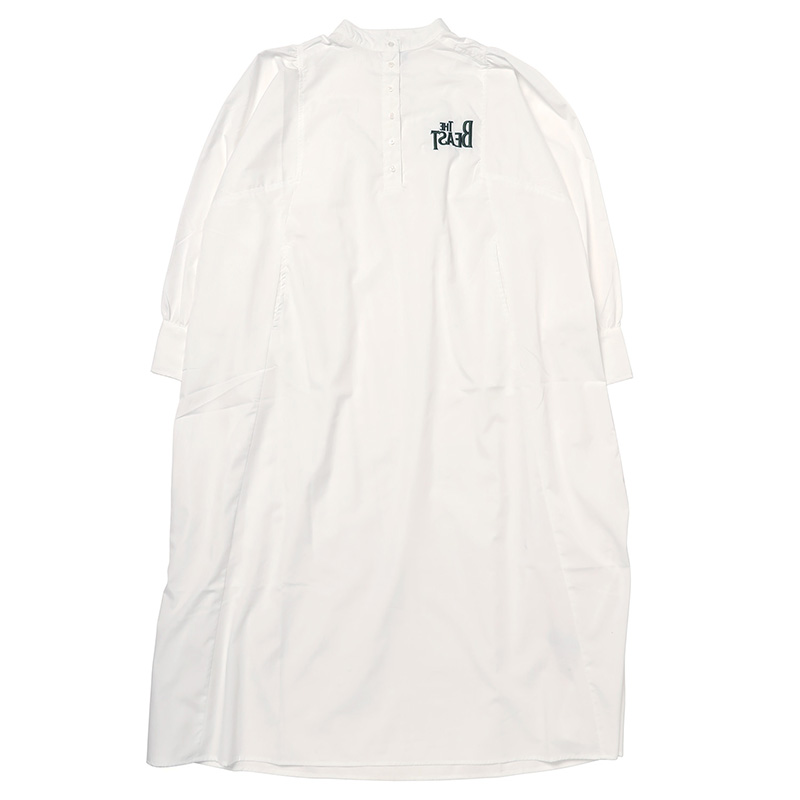 【FLOWER by RADIO EVA 061】THE BEAST Embroidery Maxi Shirt Dress/WHITE