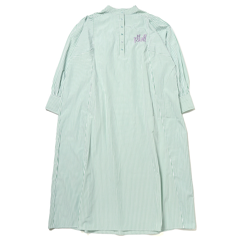 【FLOWER by RADIO EVA 061】THE BEAST Embroidery Maxi Shirt Dress/GREEN ST