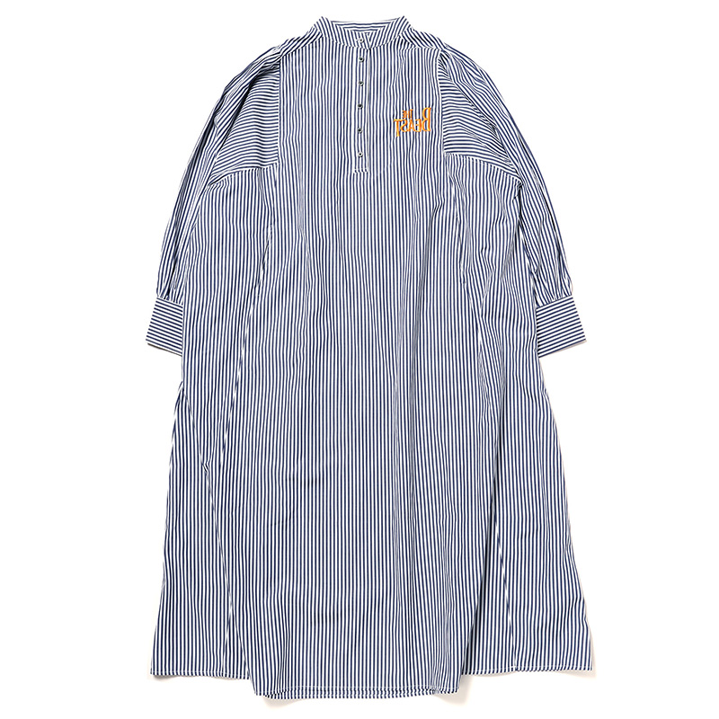 【FLOWER by RADIO EVA 061】THE BEAST Embroidery Maxi Shirt Dress/NAVY ST