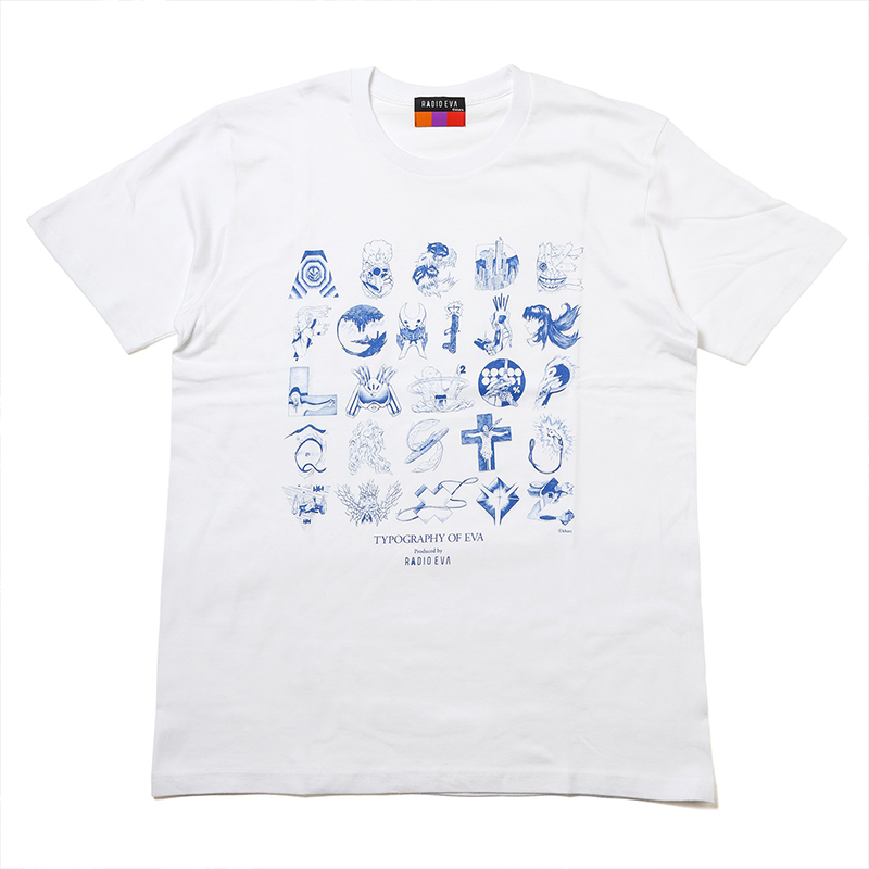 RADIO EVA 067 【TYPOGRAPHY OF EVA T-Shirt】/ホワイト×ブルー