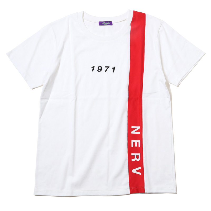 RADIO EVA 732 NERV CAR T-Shirt/WHITE×RED