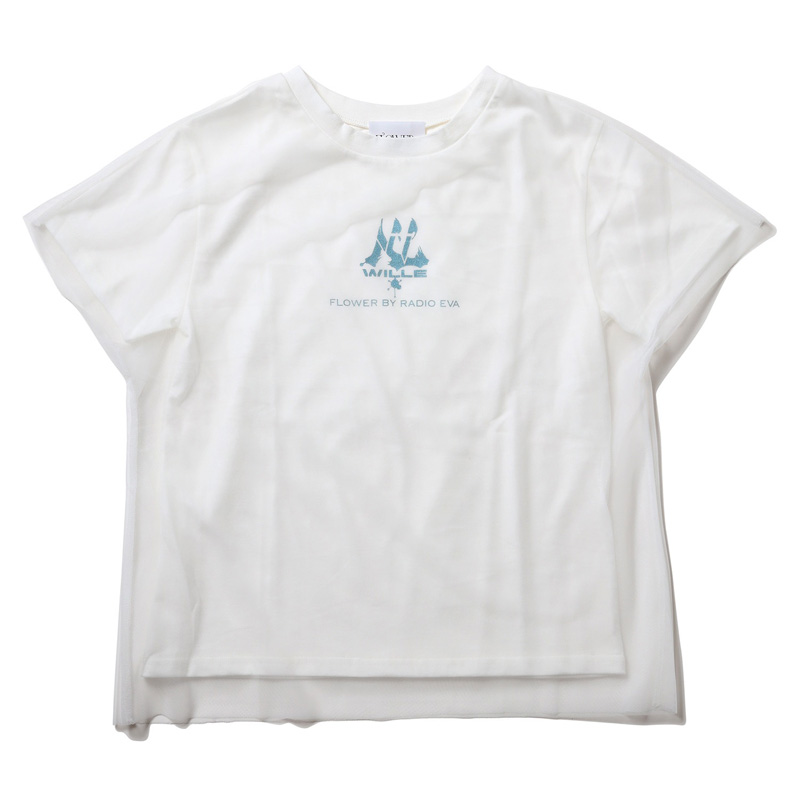 【FLOWER by RADIO EVA 025】EVANGELION Tulle T-Shirt/WHITE(WILLE)