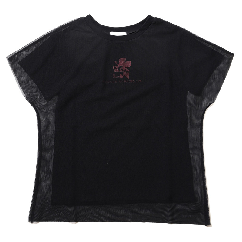 【FLOWER by RADIO EVA 025】EVANGELION Tulle T-Shirt/BLACK(NERV)