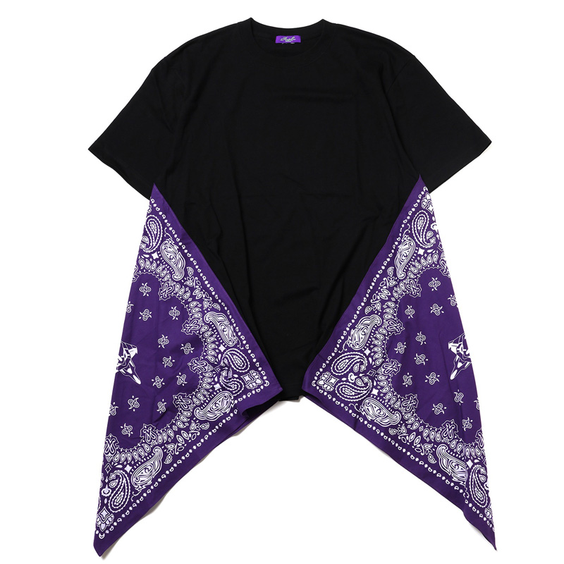 RADIO EVA 810 EVA-01 PAISLEYS BANDANNA BIG T-Shirt/BLACK×PURPLE
