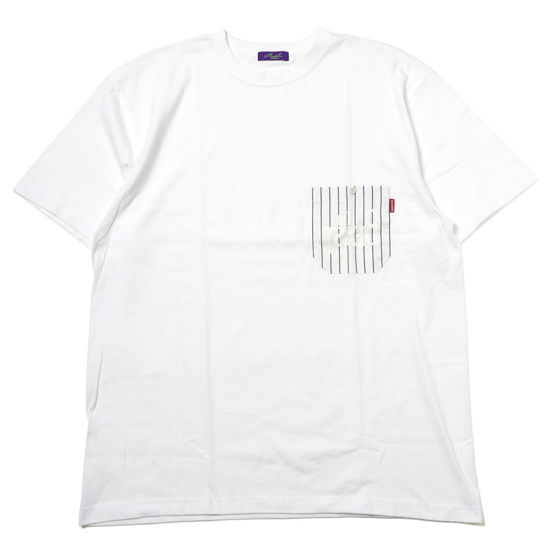 RADIO EVA 816 THE BEAST STRIPE POCKET T-Shirt/WHITE