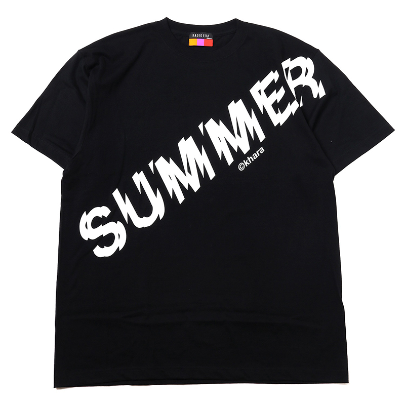 RADIO EVA A027 SUMMER T-Shirt β/BLACK×WHITE