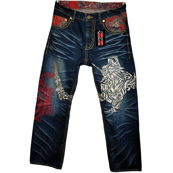 EVA×錦 コラボレーション デニムパンツ　初号機×波