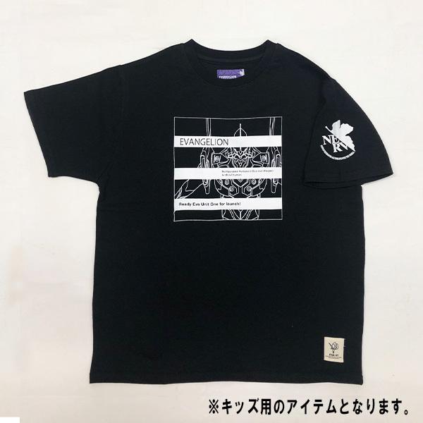 エヴァンゲリオン初号機ラインロゴTシャツブラック/キッズ（三高）