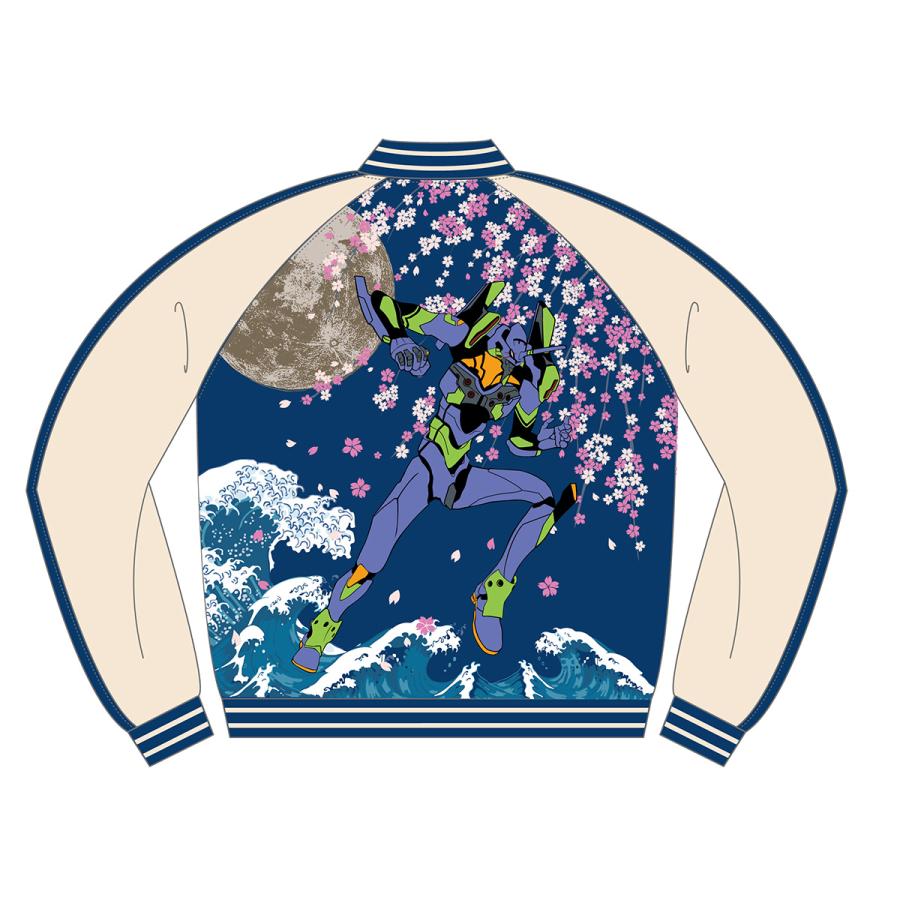 【EVAｘ錦】 荒波と初号機総刺繍スカジャン/ネイビー