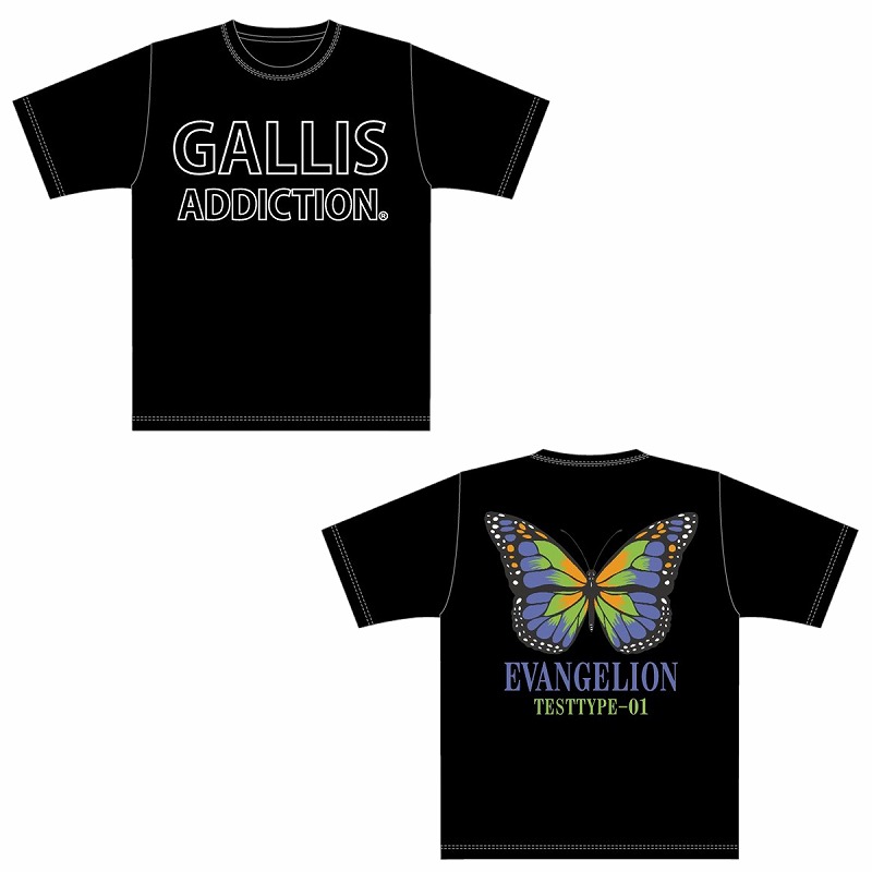 【EVA x GALLIS ADDICTION】ButterflyTシャツ/白/M