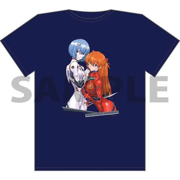 新世紀エヴァンゲリオン 貞本義行レイ＆アスカプラグスーツTシャツ（ムービック）／L