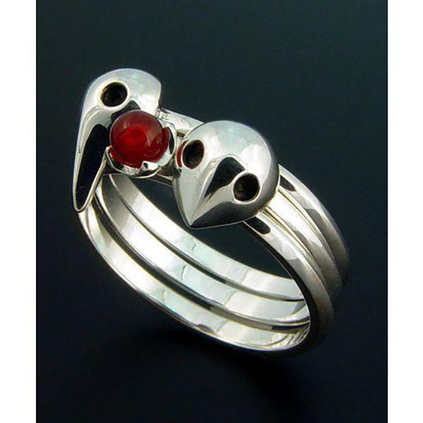 【受注生産品】EVA×花唐草 collaboration SILVER 第五弾　サキエルring（3連）