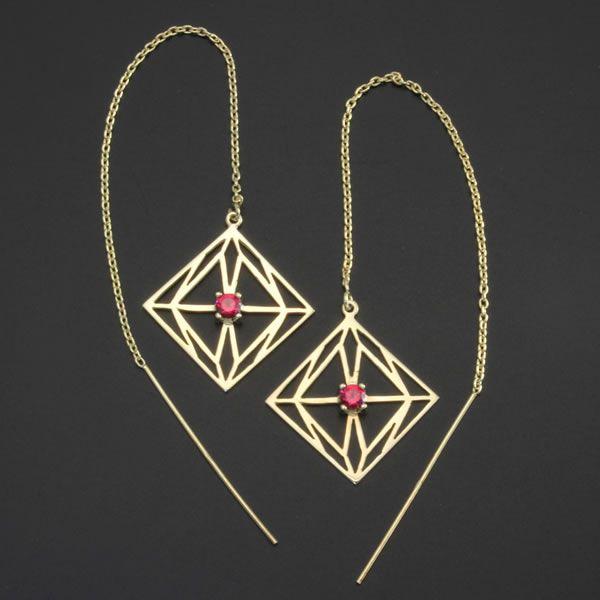 【受注生産品】EVA×花唐草 collaboration SILVER　第６の使徒ピアス（ペア） K18coat