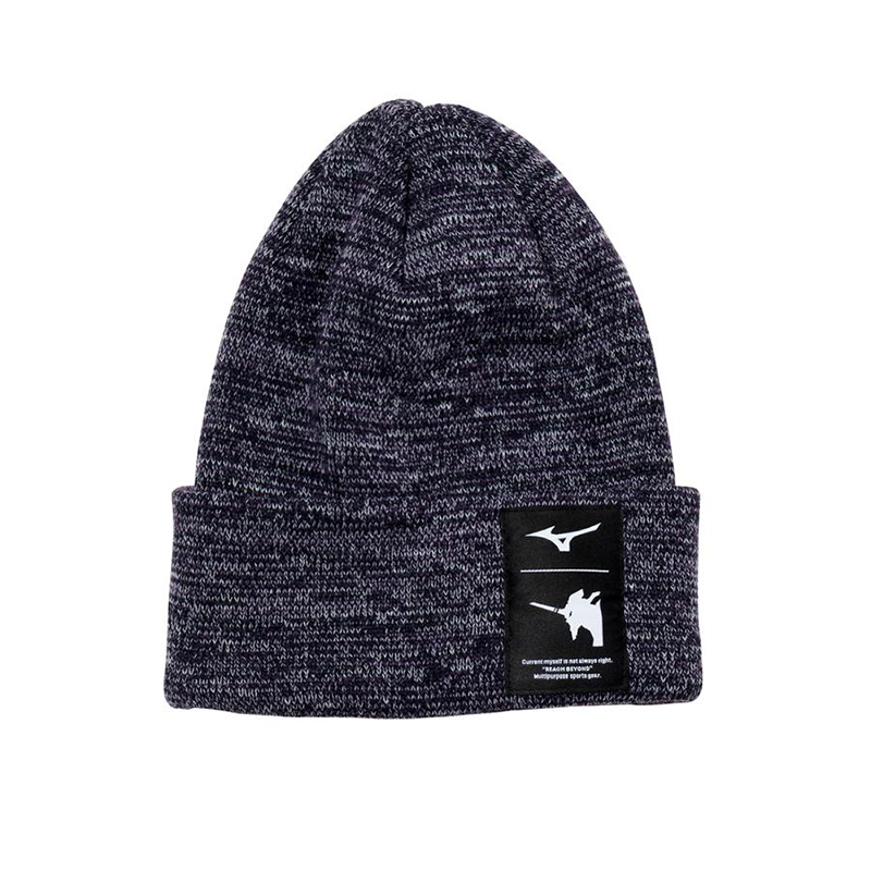 【ミズノ】エヴァンゲリオン 発熱素材ブレスサーモニットキャップ/ブラックｘパープル
