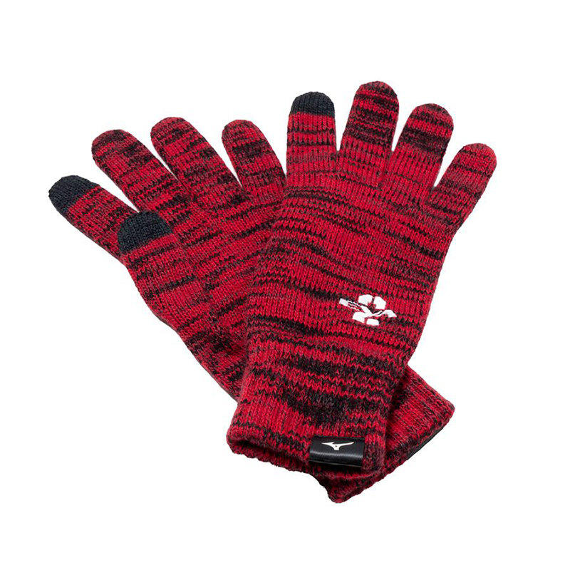 【ミズノ】エヴァンゲリオン 発熱素材ブレスサーモグラブ(タッチパネル対応)メンズ/レッド（2号機）