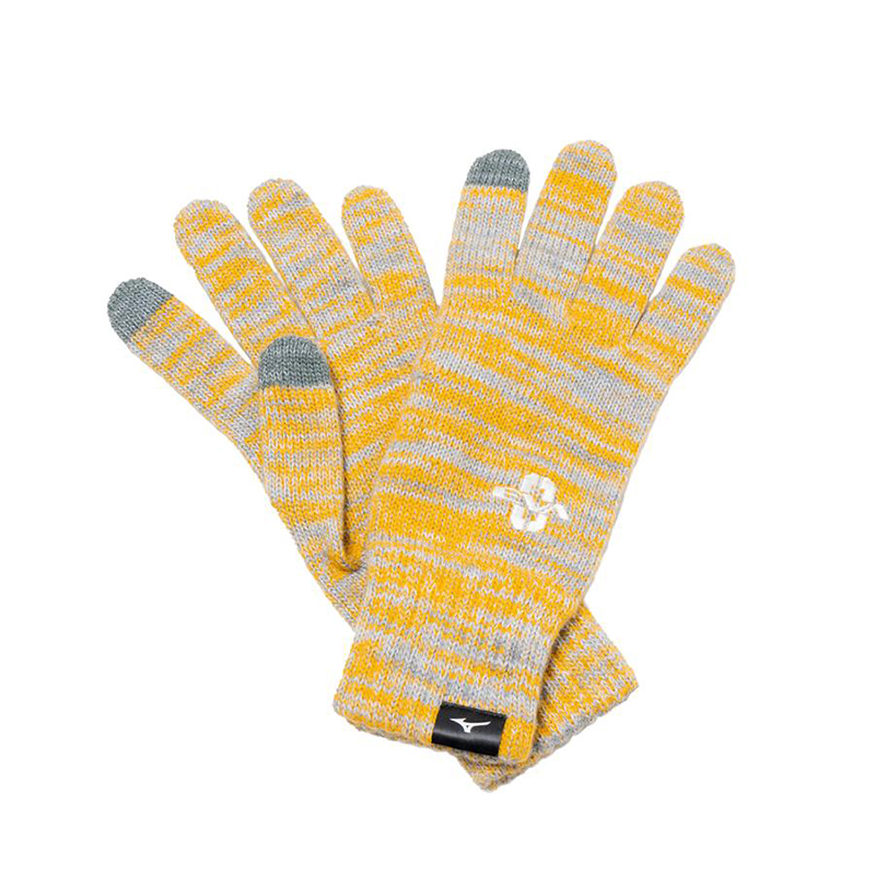 【ミズノ】エヴァンゲリオン 発熱素材ブレスサーモグラブ(タッチパネル対応)メンズ/イエロー（零号機）