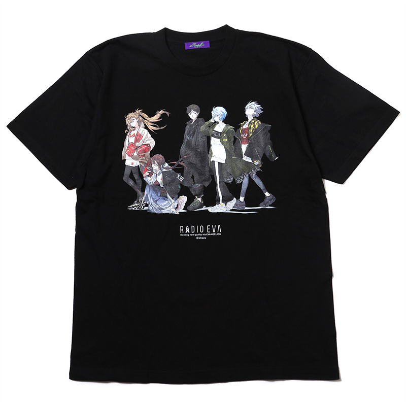 RADIO EVA 688d RADIO EVA Illustration T-Shirt (Mai Yoneyama)/ブラック