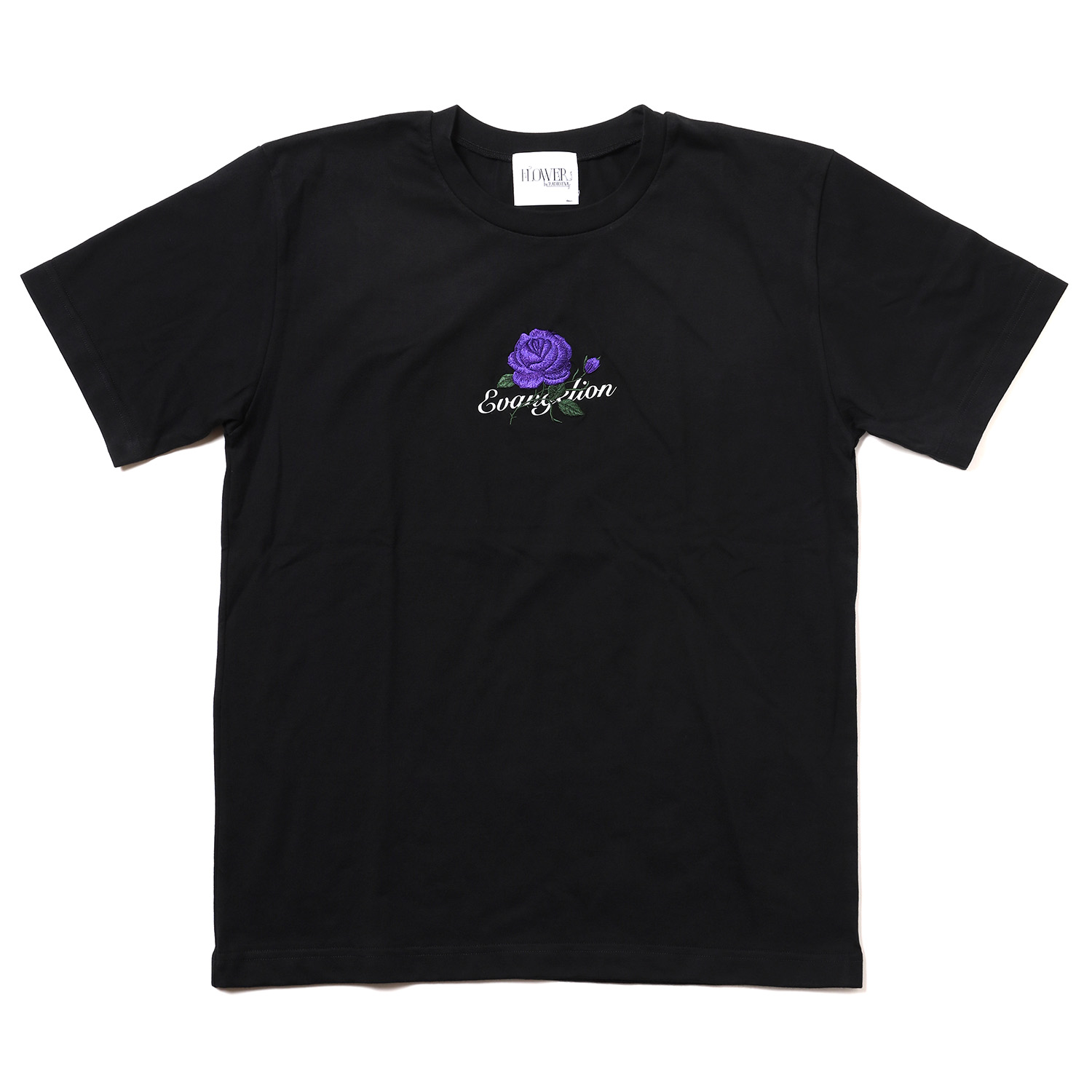 【FLOWER by RADIO EVA 028】EVA-01 Flower Embroidery T-Shirt/BLACK