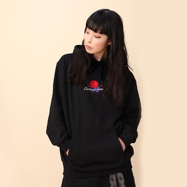 【FLOWER by RADIO EVA 029】EVA-01 Flower Embroidery Parka/BLACK（初号機覚醒ローズ）